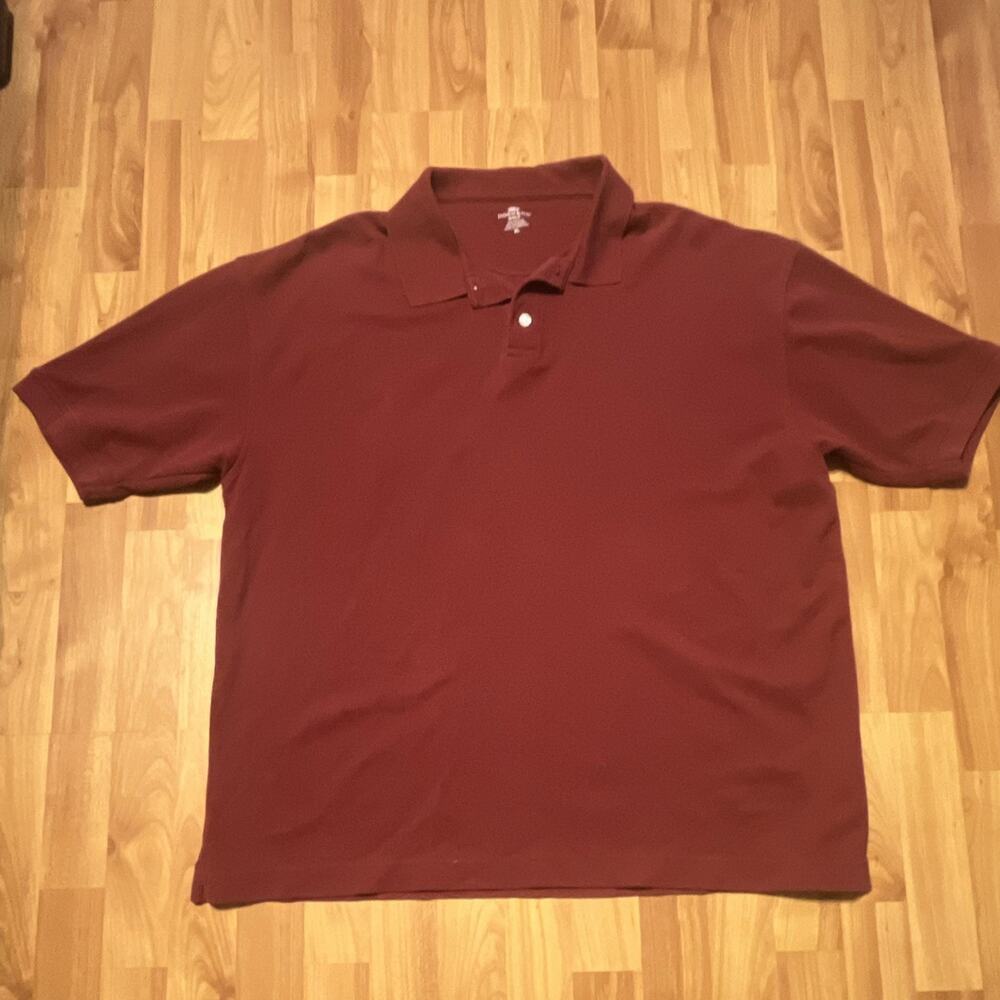 Dockers Golf Men's Solid Burgundy Short Sleeve Polo Shirt Regular Fit XL